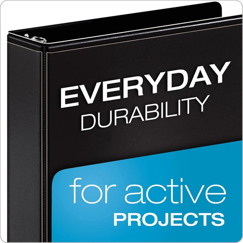 Cardinal® Performer ClearVue™ Ring 3-Ring Binder, 4" D-Rings, Black...