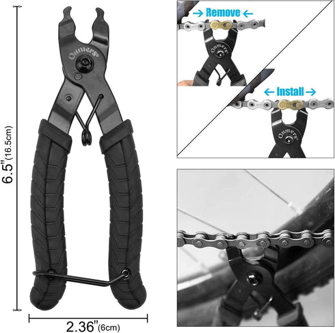 Oumers Bike Link Plier+Chain Breaker Splitter Tool+Chain Checker, Chain Missing Link Opener Closer Plier Chain Cutter Connector Wear Indicator Too...