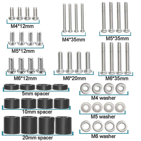 Universal TV Mount Screw Kit Includes M4, M5, M6 Screws, Washers and Spacers - Stainless Steel - Compatible with VESA Wall TV or Monitor Mounting...