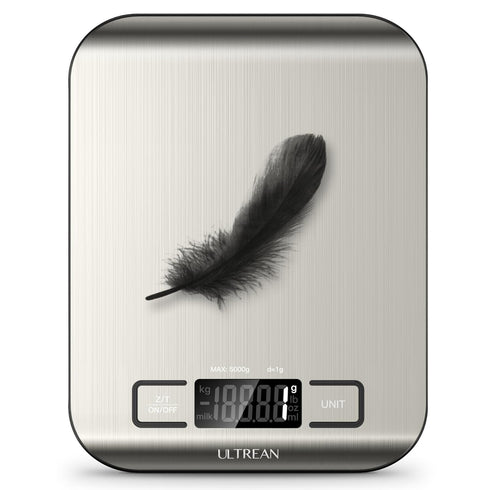 Ultrean Food Scale, Digital Kitchen Scale Weight Grams and Ounces for Baking Cooking and Meal Prep, 6 Units with Tare Function, 11lb (Batteries In...
