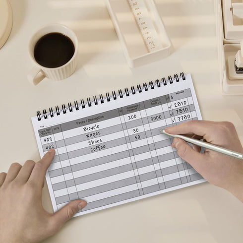 CASMONAL A5 Check Registers for Personal Checkbook, Big Checkbook Register & Financial Transaction Ledger Log Book for Small Business, Track Payme...