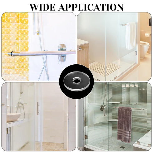 30 Pack 3/4 Inch Clear Plastic Washers, Flat Vinyl Replacement Parts Clear Washer Spacer Nylon Washers for Glass Shower Door Handle Towel Bars Sta...