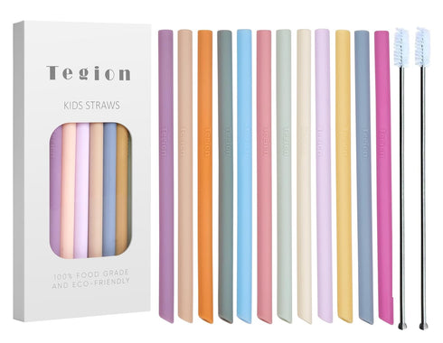 Mini Short Pinch Test Passed 5.5" Replacement Reusable Toddlers& Kids&Baby Silicone Small Straws for The First Years Take & Toss Spill Proof Straw...