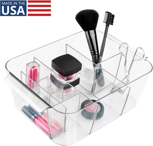 iDesign Makeup Organizer for Countertop - Storage for Cosmetics and Toiletries - Clear - Made in USA...