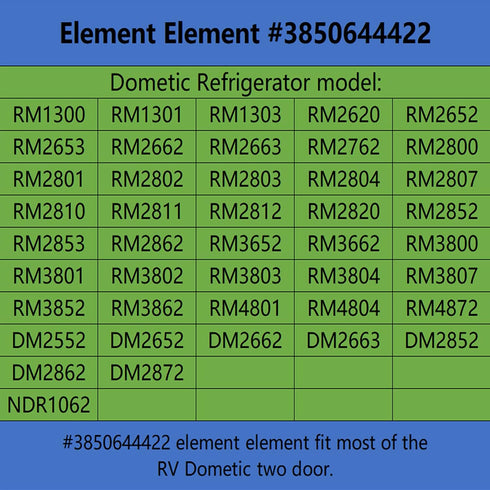Heating Element # 3850644422 for Dometic Refrigerator(325W 120Vac),Compatible with Refrigerator Models Dometic RM2652/DM2652/DM2852/DM2662/DM2663/...