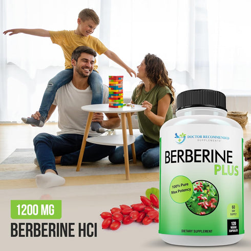 DOCTOR RECOMMENDED SUPPLEMENTS Berberine Plus 1200mg Per Serving - 120 Veggie Capsules with Royal Jelly...