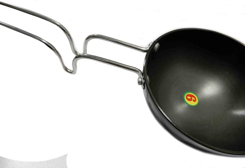 Essential Non-stick Hard Anodized Tadka Frying Pan with Wire Handle, Spice Heating Pan, Temper Pan - Black, 11 inch...