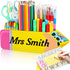 Containlol Teacher Appreciation Gifts Teacher Name DIY Pencil Holder Pencil Shape Pencil Organizer Teachers' Day Teacher Birthday Supplies for Wom...