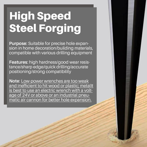 Tapered Reamer Set with T Handle, 3-13mm (1/8''-1/2'') & 5-16mm (½"-5/8") 6 Fluted, Carbon Steel Hex Shank for Guitar Woodworking - 2pcs...