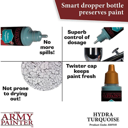 The Army Painter Warpaint Air Hydra Turquoise - Acrylic Non-Toxic Heavily Pigmented Water Based Paint for Tabletop Roleplaying, Boardgames, and Wa...
