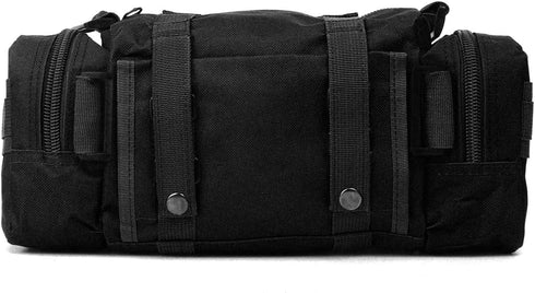 Fishing Bag Fishing Tackle Bag with Rod Holder Water-Resistant Waist Fishing Bag Fishing Gear Bag for Outdoor (Black)...