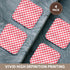 3dRose Red and white Gingham pattern diagonal checkered checks rustic retro country cottage dining kitchen - Soft Coasters, set of 4...