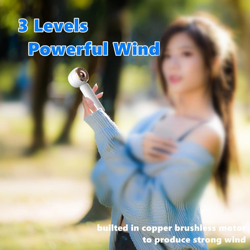 Easy to Use Personal Handheld Mini Fan, Small Portable Rechargeable USB Fan, Cute Design Makeup Desk Fan,Light Weight Powerful Battery Operated ha...