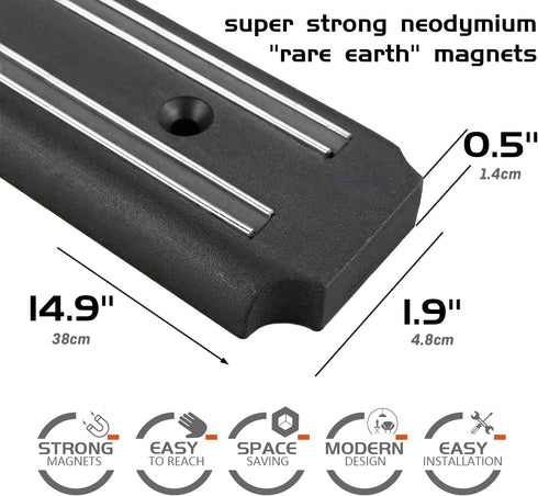 ? Magnetic Knife Holder,15 Inch Magnetic Knife Storage Strip,Knife Bar Block Magnet,Kitchen Utensil Holder,Tool Holder,Multipurpose Magnetic Knife...