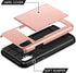 SAMONPOW for iPhone X/XS Case Wallet Card Holder for iPhone 10 Case Wallet Card Holder Heavy Duty Protection Shockproof Anti Scratch Soft Rubber B...