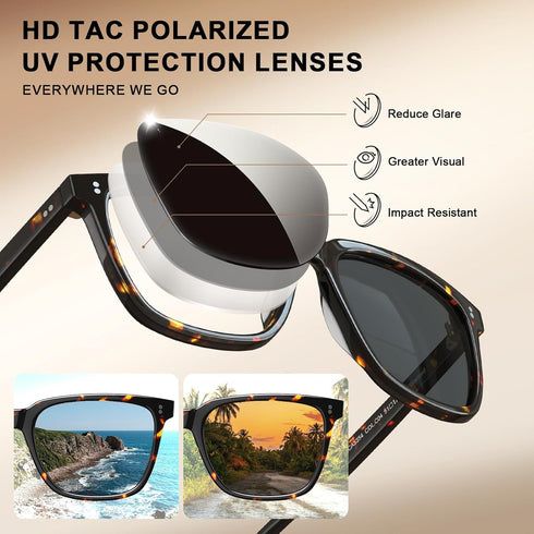 CARFIA Acetate Polarized Sunglasses for Women Small Face - AntiGlare UV400 Protection CA5354...