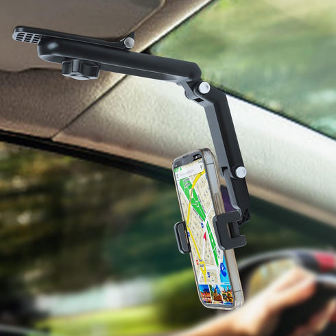 Cell Phone Holder for Car Mount Clip for Car Cellphone 360° Rearview Phone Holder for Car Sun Visor Perfectly for iPhone Pro, 15/14/13/12/XR/XS, S...