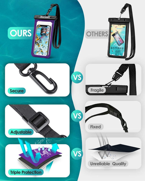 Hiearcool Universal Waterproof Phone Pouch, Dry Bag Compatible for iPhone 16 15 14 13 Pro Max XS Plus Samsung Galaxy S22 Cellphone Up to 8.3", IPX...