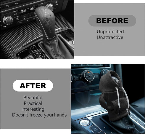 Mini Car Gear Shift Cover Hoodie Car Gear Shift Cover, Interior Accessories Shift Knobs Fashionable Shirt Trim (Purple) (HF0817A)...