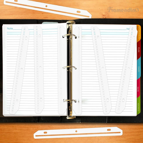 Framendino, 80 Pack 3 Hole Punched Magazine Holders for 3 Ring Binder Magazine Organizer Ring Binder Insert Strips for File Book Craft Paper...