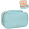 Relavel Small Makeup Bag, Travel Makeup Organizer, 2 layers Cosmetic Bag with Makeup Brush Holder, Compact Makeup Pouch for Women, Waterproof Toil...
