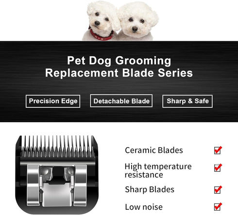 10 Blades Dog Grooming Blades Compatible with Andis/Oster A5/Wahl KM-10 Series Dog Clippers,Detachable Clipper Replacement Blade- Size 10 Blade 1/...