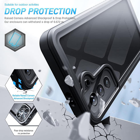 Waterproof Case for Samsung S21,Dustproof Shockproof IP68 Waterproof Case with Screen Protector,Full Body Protective Cover for Samsung Galaxy S21 ...