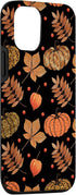 iPhone 12/12 Pro Fall Leaves and Pumpkins Pattern Halloween Autumn Gifts Case...