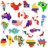 Vinyl National Flag Map Stickers Pack 50 Pcs Country Flag Decals for Laptop Car Suitcase Water Bottle Helmet Truck...