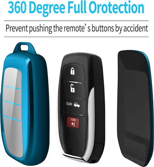 Compatible with Toyota Key Fob Cover with keychain,Key Shell Case for 2025 Camry 2021-2025 Venza,RAV4 Prime,Sienna, 2019-2025 Land Cruiser,Fortune...