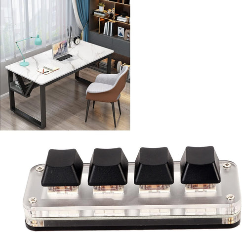 VBESTLIFE Customized Knobs Red Switch Macro Keyboard Plug and Play USB Keypad, Improve Work Efficiency (4 Keys)...