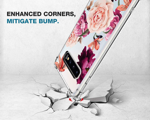 KIOMY Clear Case for Samsung Galaxy S10+ / S10 Plus, Airbag Corners Shockproof Bumper Protective Phone Cover, Hybrid Design Hard PC Back with Flex...