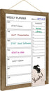 Dry Erase White Board &Weekly Calendar Board, Magnetic Whiteboard for Wall,10.5“x14.5" Solid Wood Rustic Brown Framed Message Board, Planner Board...