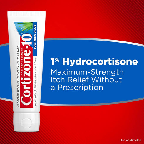 Cortizone 10 Maximum Strength Anti-Itch Cream with Soothing Aloe, 1% Hydrocortisone Creme, 2 oz....