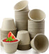100 Pack Natural Bagasse Fiber Bowls,4oz Small Disposable Paper Cups Microwavable Safe Sample Snack Charcuterie Serving for Sauce Portion Ice Crea...