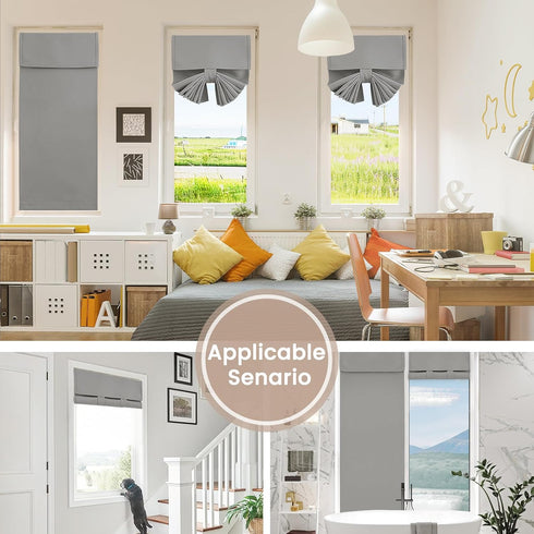 Small French Curtain Tricia Door Curtain Thermal Insulated Tie Up Shades for French Doors, Energy Efficient Light Blocking Window Coverings for En...