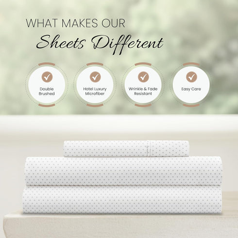 Linen Market Double-Brushed Patterned Microfiber Twin Sheet Set 3 Piece – Oeko-TEX Certified Ultra Soft & Wrinkle-Free - 16" Deep Pocket Sheets - ...