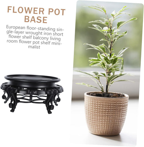 1pc Tray Flower Stand Flower Pots Outdoor Metal Shelf Brackets Circle Vase Fish Tank Stand Fish Bowl Stand Metal Plant Rack Resin Display Stand Di...