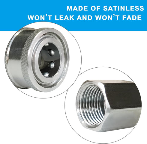2 Sets NPT 3/8 Inch Pressure Washer Quick Connect Kit, Stainless Steel Male And Female Quick Connect Pressure Washer Fittings Pressure Washer Adap...