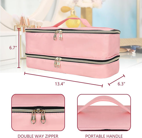 Double-Layer Portable Waterproof Travel Carrying Case for Shark Flexstyle Styler/Hair Dryer/Dyson Airwrap and Hair Styler Attachments, Bag Only (P...