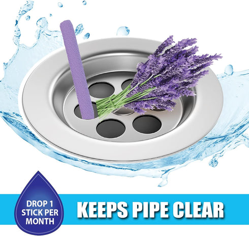 SANI 360° Sani Sticks Drain Cleaner and Deodorizer, Enzyme Pipe Cleaners, Eliminate Odors, Prevent Clogged Drains, Safe for Sinks, Bathtub Drains,...