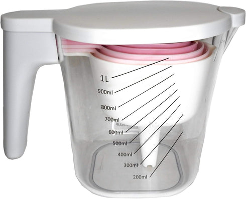 GK509W 10 pcs Nesting Stackable Measuring Cup and Measuring Spoons Set with One Scraper One Funnel Plastic Cooking Baking Kitchen Utensil BPA Free...