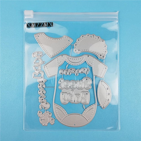Sweet Baby Kids Clothes Metal Cutting Dies for Card Making, Paper Embossing Die Cuts Kit Templates, Storage Pockets Supplies, Photo Frame Album DI...
