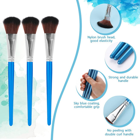 6 Pcs Mop Brush for Acrylic Painting 1 Inch Blending Brush Paint Brushes for Acrylic Painting Oval Mop Acrylic Brush with Wooden Handle for Acryli...