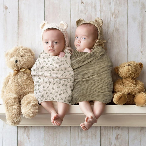 Baby Muslin Swaddle Blankets: Soft Receiving Blanket for Newborn - Cotton Swaddling Blanket for Neutral 2Pack(Leaf Autumn)...