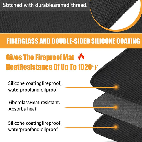Heat Resistant Mat for Air Fryer,Deep Fryer,Oven,16x24in Hot Pads for Kitchen Counter Heat Protector,Under Coffee Maker Mats for Quartz Countertop...