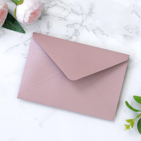 PONATIA 50 Pack A4 Envelopes, 4 1/4 x 6 1/8 Inches Dusty Rose Envelopes Perfect for Gift Cards, Wedding Details Cards, Thank You Cards and any 4x6...