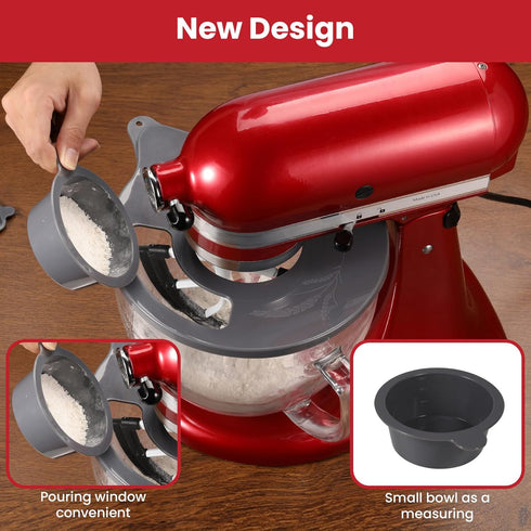 Glass Bowl Lid for KitchenAid K5GB 5 Quart Tilt-Head Stand Mixer, Mixer Bowl Cover Prevent Dry/Wet Ingredients Splash-Outs, Mixer Splash Guard wit...