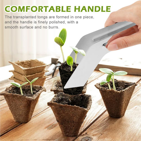 2Pcs Seedling Transplant Tongs Planting Tool Garden Tweezers for Planting 6.7 Inch Stainless Steel Gardening Plants Transplant Tongs for Reducing ...