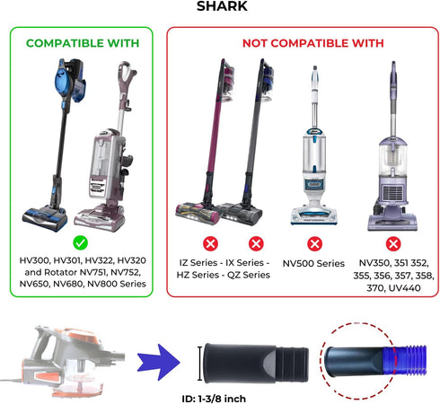 Dryer Vent Cleaner Kit & Refrigerator Condenser Coil Brush Compatible Shark Rocket HV300 HV301 & Rotator NV751 NV650 NV800 Series & Small Shop vac...